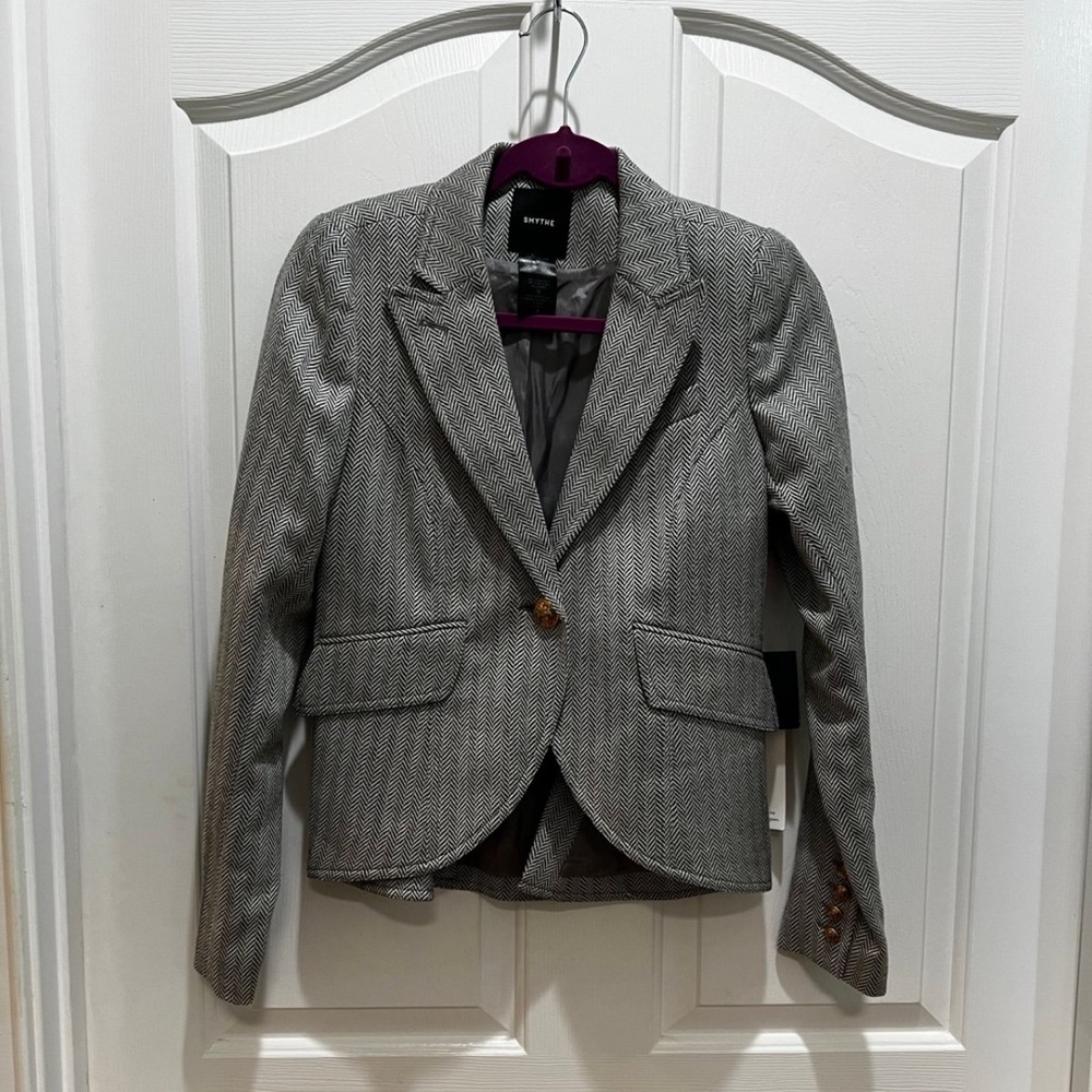 Smythe Herringbone Wool Blazer